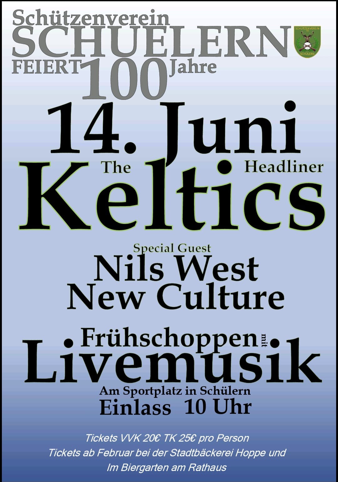 Was geht im Heidekreis? Titelbild für das Event Frühschoppen mit Livemusik: 100 Jahre Schützenverein Schülern